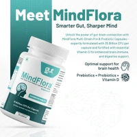 MindFlora Multi Strain Probiotics for Women & Men - Probiotic Supplement - 35 Billion CFU | 30 Veg. Capsules for Gut Health, Immune Support, Mental Clarity - 30 Capsules Per Bottle
