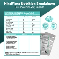 MindFlora Multi Strain Probiotics for Women & Men - Probiotic Supplement - 35 Billion CFU | 30 Veg. Capsules for Gut Health, Immune Support, Mental Clarity - 30 Capsules Per Bottle