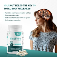 MindFlora Multi Strain Probiotics for Women & Men - Probiotic Supplement - 35 Billion CFU | 30 Veg. Capsules for Gut Health, Immune Support, Mental Clarity - 30 Capsules Per Bottle