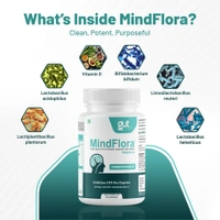 MindFlora Multi Strain Probiotics for Women & Men - Probiotic Supplement - 35 Billion CFU | 30 Veg. Capsules for Gut Health, Immune Support, Mental Clarity - 30 Capsules Per Bottle