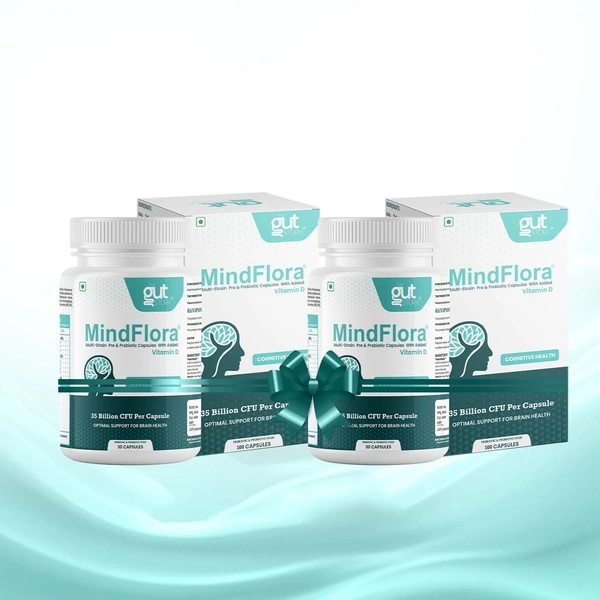 MindFlora Multi Strain Probiotics for Women & Men - Probiotic Supplement - 35 Billion CFU | 30 Veg. Capsules for Gut Health, Immune Support, Mental Clarity - Pack Of 2 (60 Capsules )