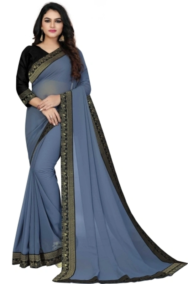 Georgette Saree - Grey