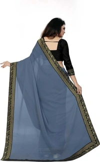 Georgette Saree - Grey