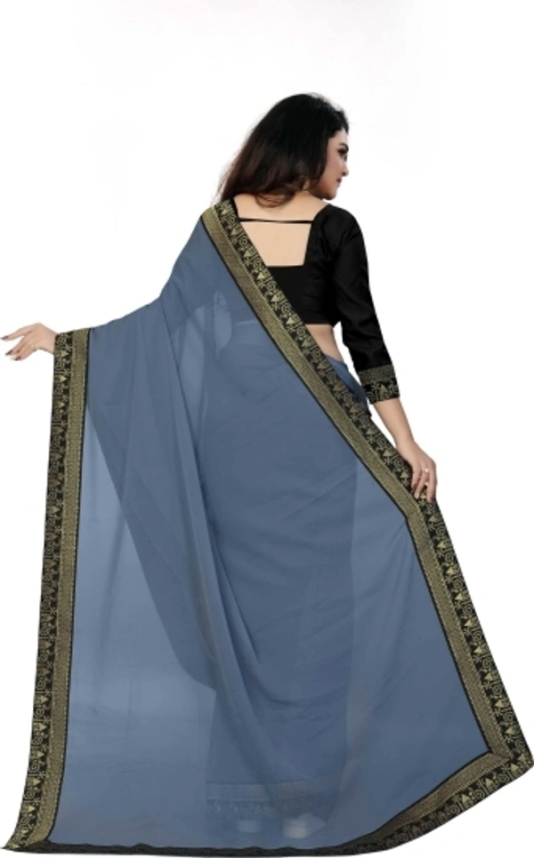 Georgette Saree - Grey