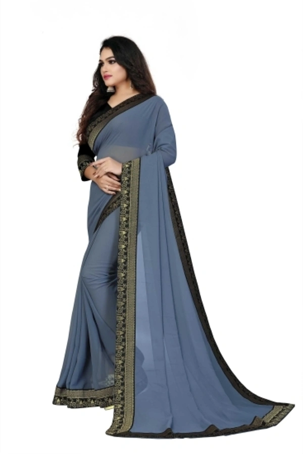 Georgette Saree - Grey