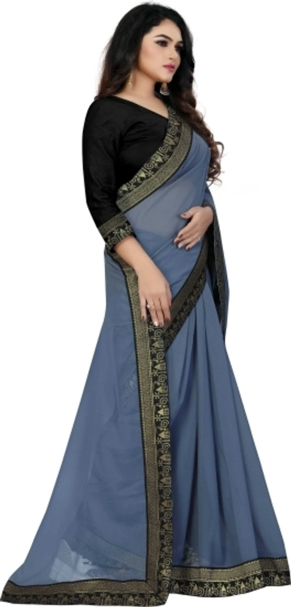 Georgette Saree - Grey