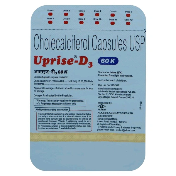 Alkem laboratories Pvt Ltd Uprise-D3 60 K - 12 Capsules