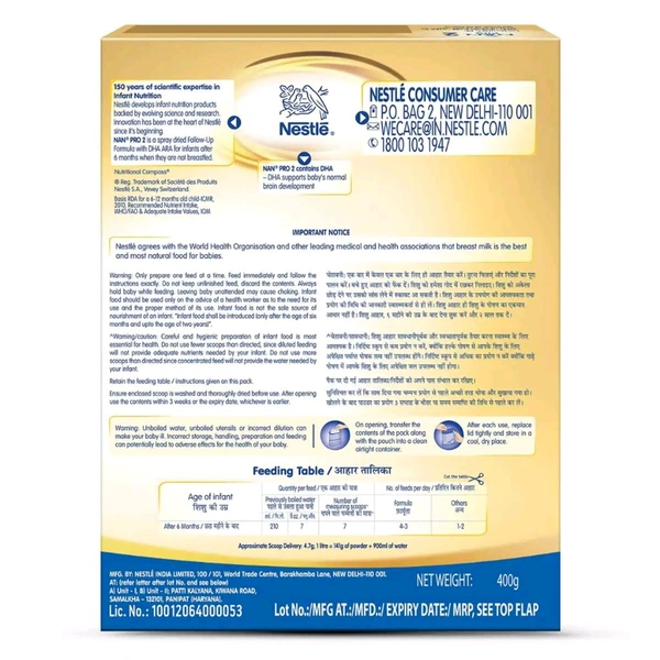 NESTLE INDIA LTD Nan Pro Follow-up Formula Stage 1 Powder - Stage 2