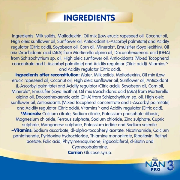NESTLE INDIA LTD Nan Pro Follow-up Formula Stage 1 Powder - Stage 3