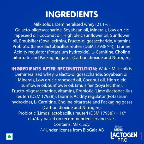 NESTLE INDIA LTD Lactogen Pro Infant Formula Stage 1 Powder - 400g