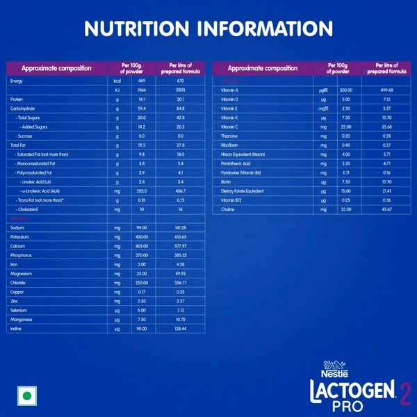 NESTLE INDIA LTD Lactogen Pro Infant Formula Stage 1 Powder - Stage 2