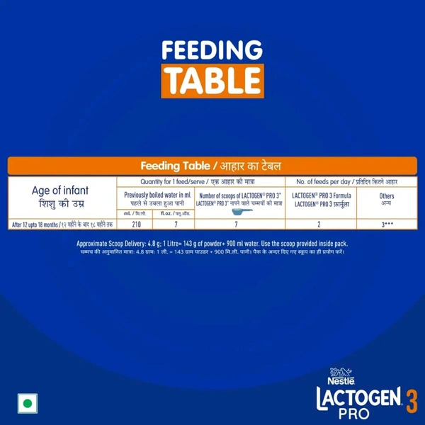 NESTLE INDIA LTD Lactogen Pro Infant Formula Stage 1 Powder - Stage 3