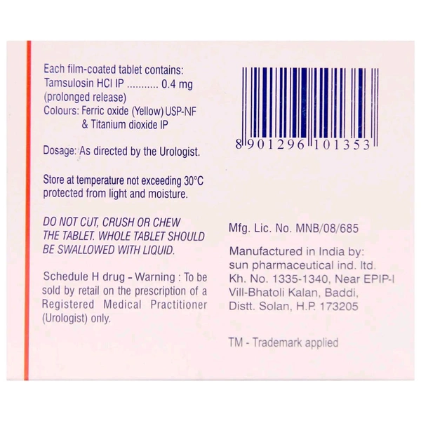 Sun Pharmaceuticals Pvt Ltd  Contiflo Icon 0.4 - 10 Tablets
