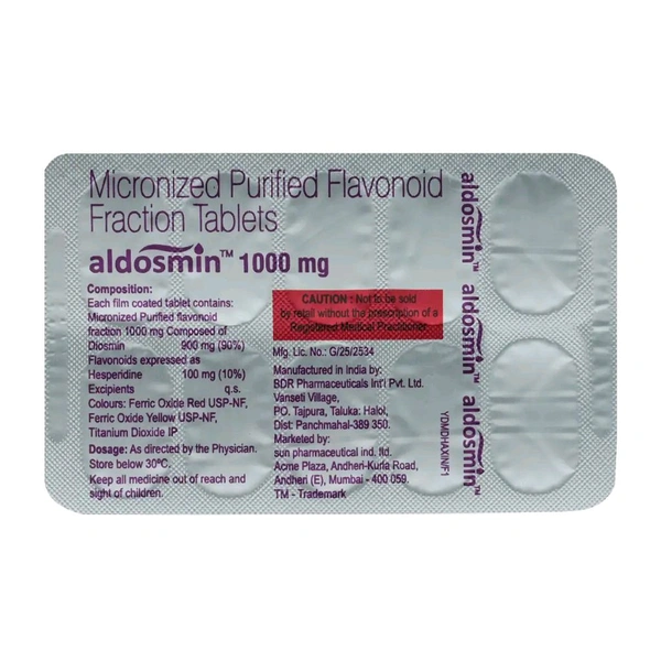 Sun Pharmaceuticals Pvt Ltd  Aldosmin 1000 - 10 Tablets