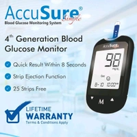 AccuSure Simple Glucometer Sugar Check Machine - 1 Unit