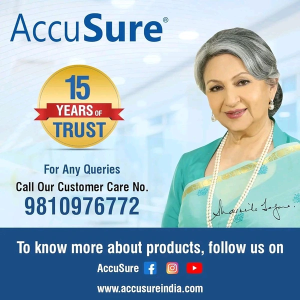 AccuSure Simple Glucometer Sugar Check Machine - 1 Unit