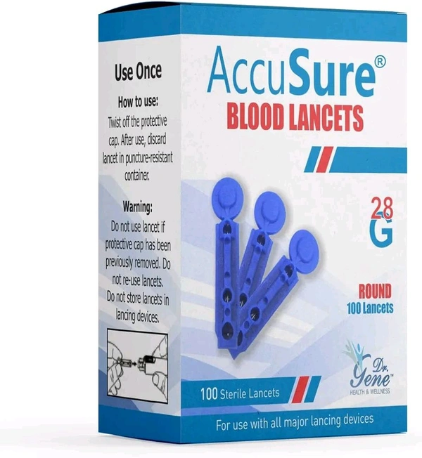 AccuSure Blood Lancets  - 100 Strips