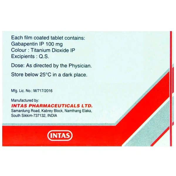 Intas Gabapin 100 - 15 Tablets