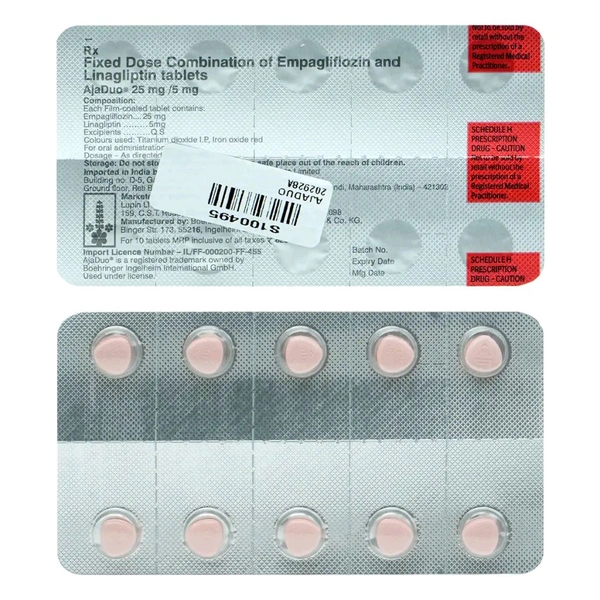 LUPIN LTD Ajaduo 25 mg/5 mg - 10 Tablets