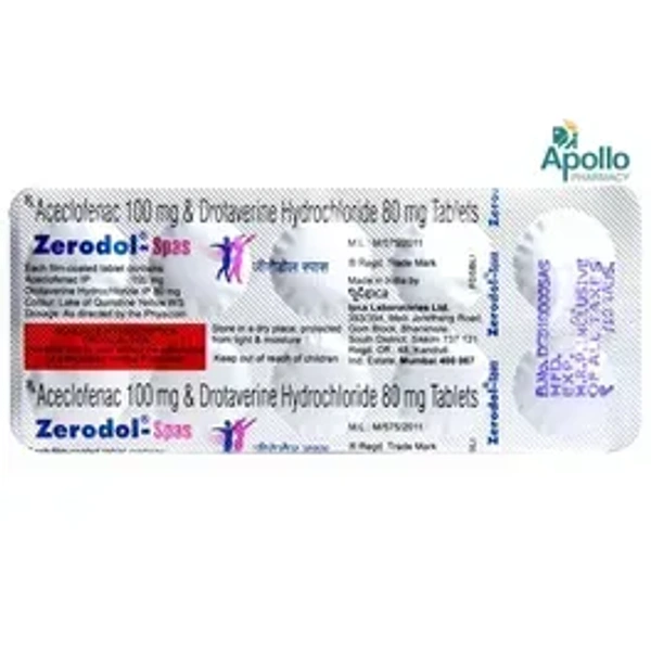 IPCA LABORATORIES LTD Zerodol Spas - 10 Tablets
