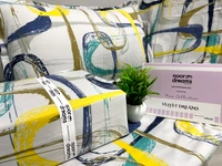 The colored Zig Zag Double Bedsheet with Pillow Covers (1+2) set - Blue