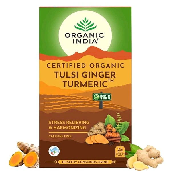 Organic India Tulsi Ginger Turmeric - 25 Tea Bags