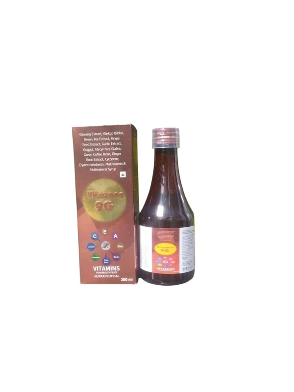 Vitazane 9G Syrup – Multivitamin & Herbal Energy Tonic with Ginseng, Green Tea & Amino Acids