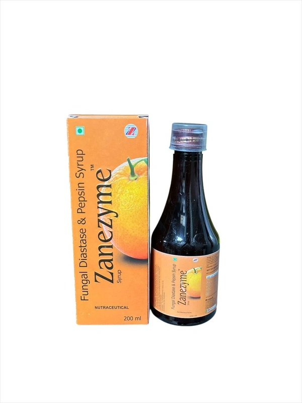 Zanezyme Syrup – Orange Flavour | Herbal Digestive Enzyme Tonic with Vitamins B-Complex