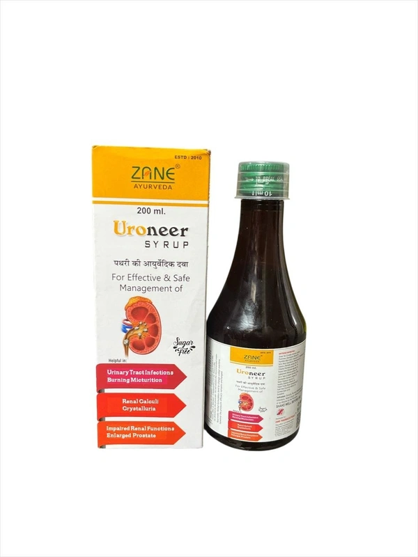 ZANE AYURVEDA Uroneer Syrup - Advanced Ayurvedic Formula for Kidney, Urinary & Stone Care