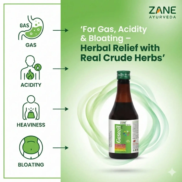 ZANE AYURVEDA Zane Ayurveda GASOZIL Syrup – Gas, Acidity & Bloating Relief - 200ML