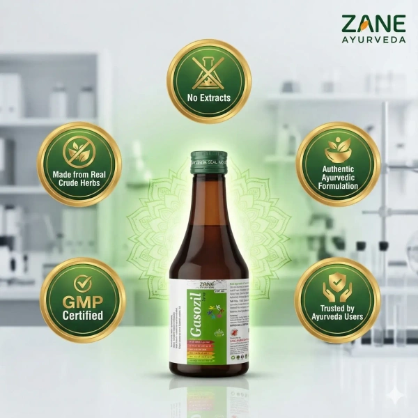 ZANE AYURVEDA Zane Ayurveda GASOZIL Syrup – Gas, Acidity & Bloating Relief - 200ML