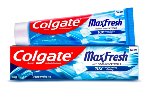 Colgate  Maxfresh With Cooling Crystal 10 X Longer Lasting Cooling Blue Gel - Scooter, 150 G