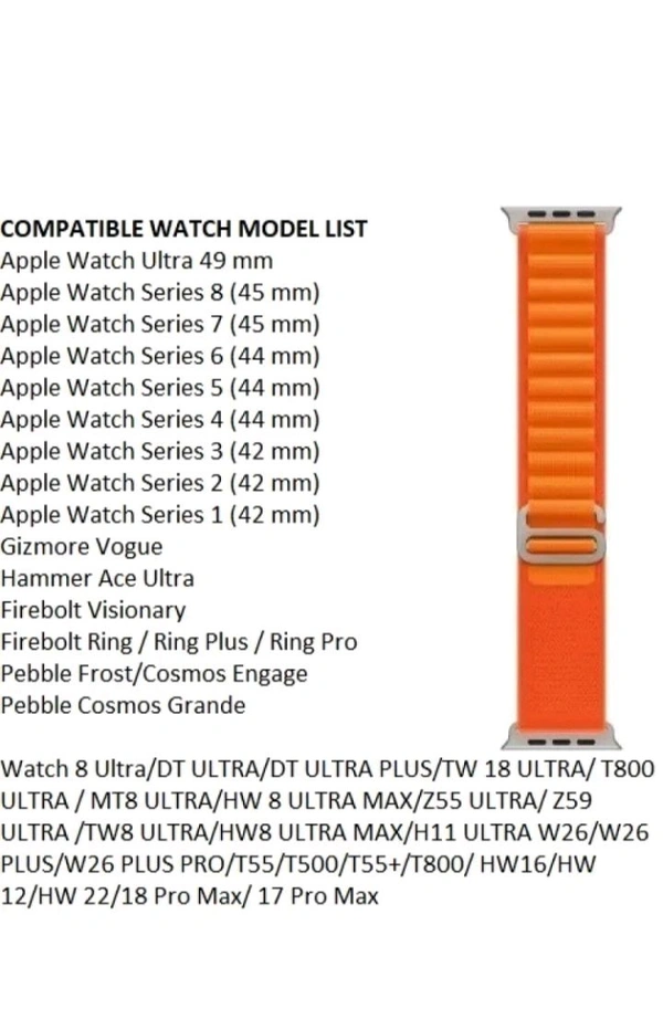 Apple Watch Ultra 2,  STRAP Alpine Loop (ORANGE)  - Orange