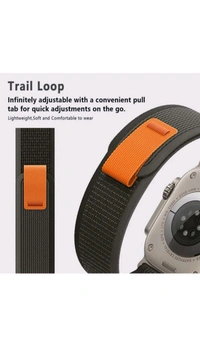 Apple Watch Ultra 2,  STRAP  (Black With Orange) 