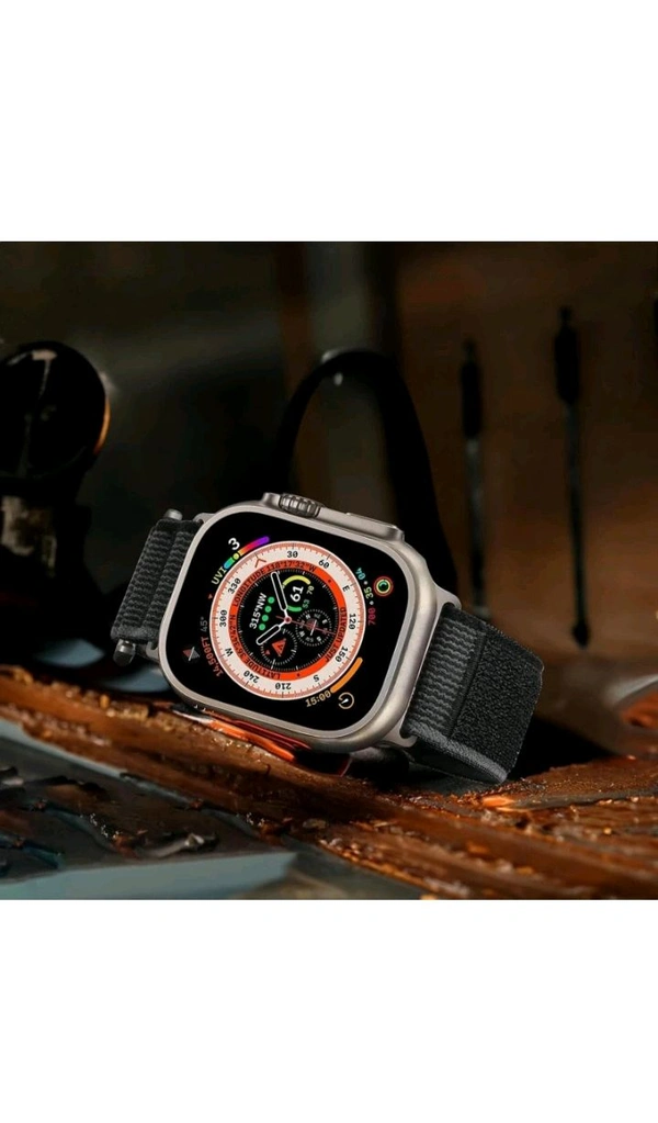 Apple Watch Ultra 2,  STRAP  (Black With Orange) 
