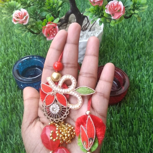 Designer Pair Rakhi Maroon