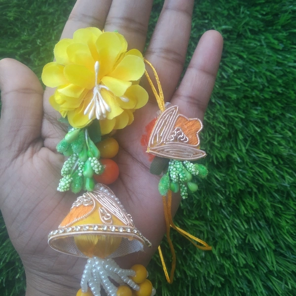 yellow green pair rakhi