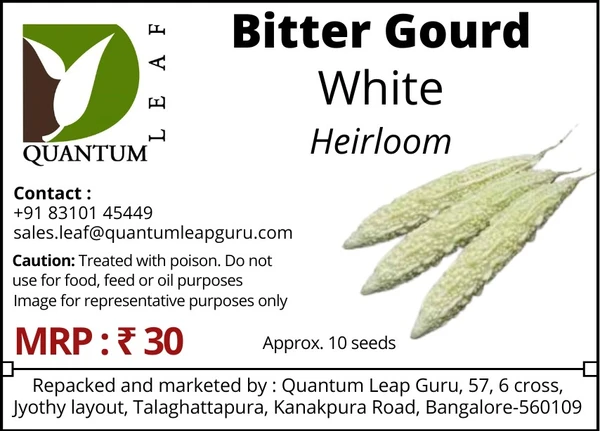 Quantum Leaf Bitter gourd - White, Open pollinated