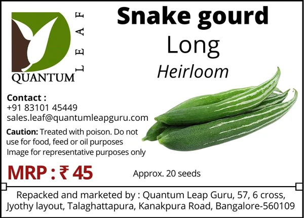 Quantum Leaf Snake gourd - Long, Open Pollinated