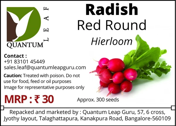 Quantum Leaf Radish - Red Round, Open Pollinated
