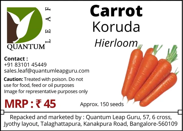 Quantum Leaf Carrot - Koruda, Open Pollinated