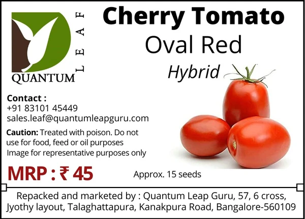 Quantum Leaf Cherry Tomato - Oval Red, Hybrid