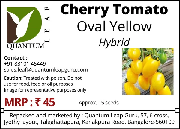 Quantum Leaf Cherry Tomato - Oval Yellow, Hybrid