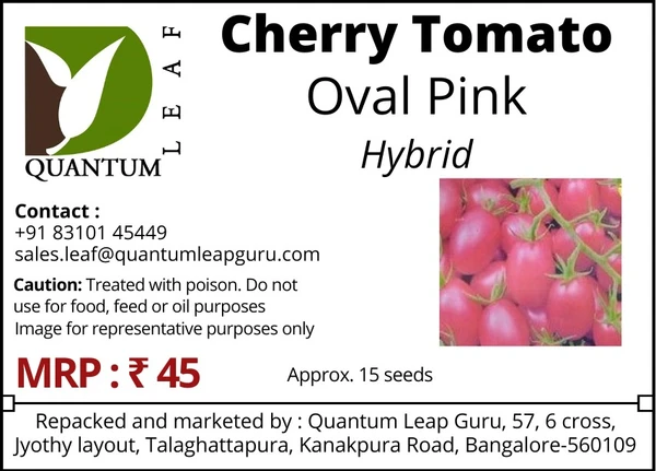 Quantum Leaf Cherry Tomato - Oval Pink, Hybrid