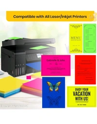 Florescent Sheets Colourful Multicolored  - A4 SIZE Paper