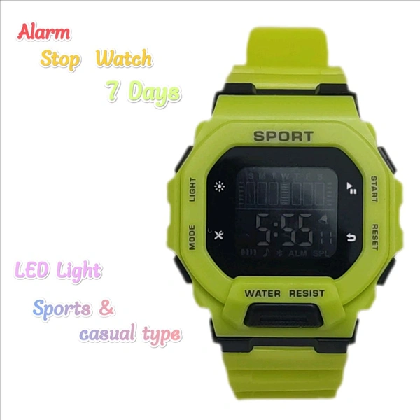 Digital Trending Sports Watch - Free Size, Green
