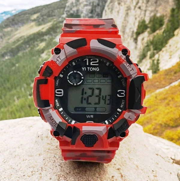 Kids Digital Sports Watch - Red, Free Size