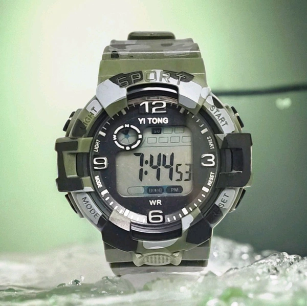 Kids Digital Sports Watch - Green, Free Size