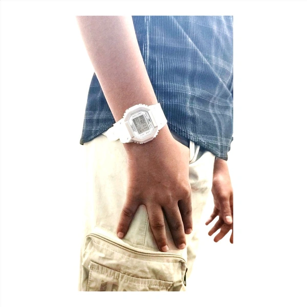 Digital Vintage Model Watch                                                        Free Delivery - White, Free Size