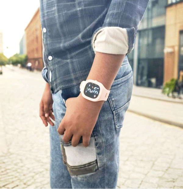 Digital LED Watch - Pink Lace, Free Size